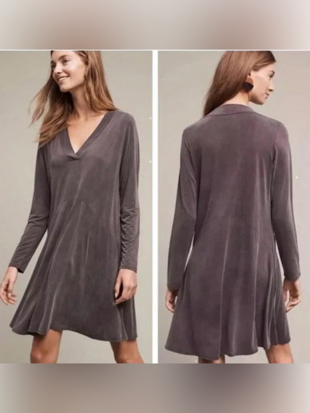 DOLAN LEFT COAST COLLECTION light weight flowy long sleeve classic mini dress 8